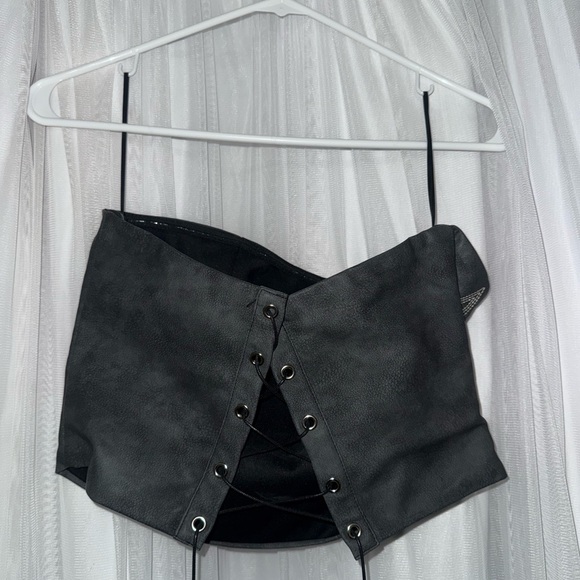 Black Boot Stitch Corset Top - Picture 2 of 2